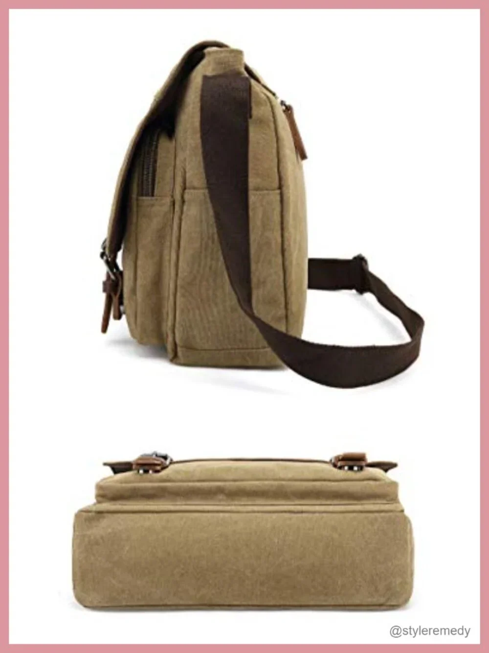 Canvas Messenger Bag Vintage Shoulder Crossbody 15.6inch Laptop Travel